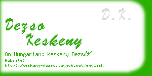 dezso keskeny business card